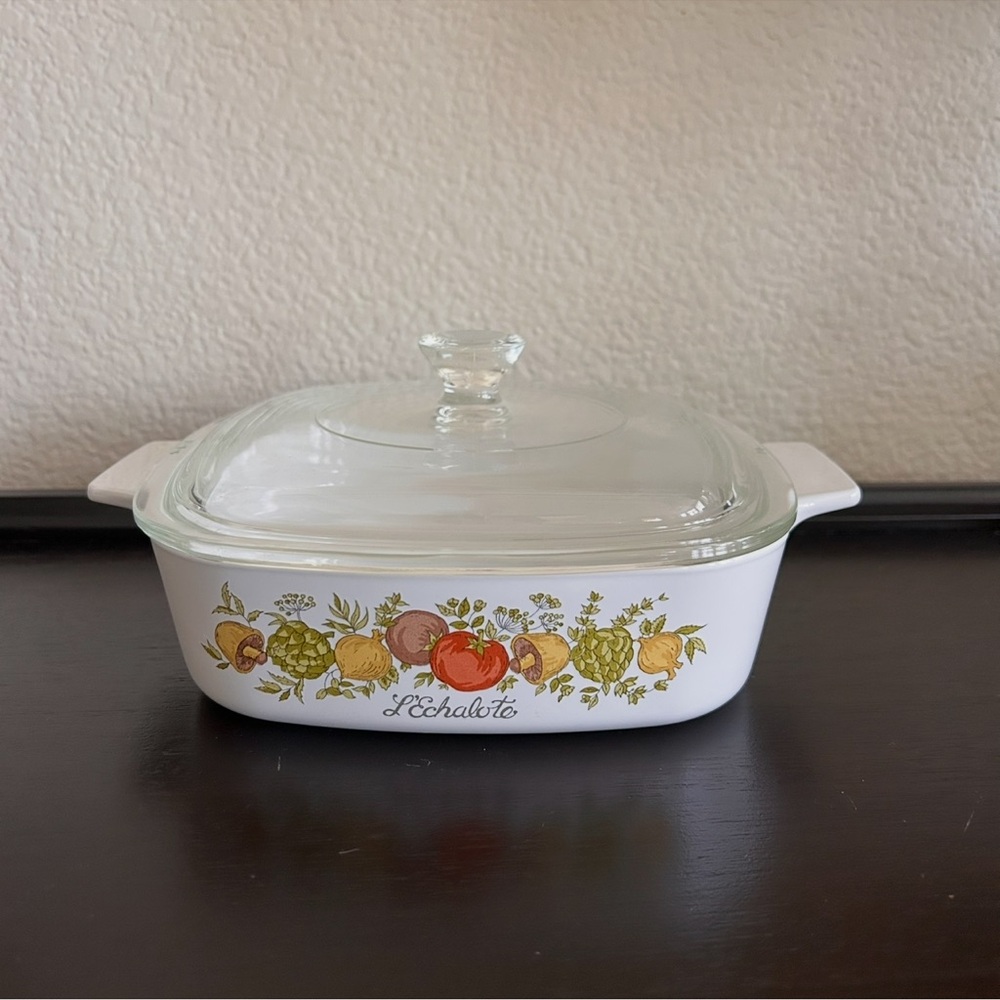 Vintage CorningWare Spice of Life L’Echalote 1 Qt Casserole Dish with Lid A-1-B - Picture 3 of 7